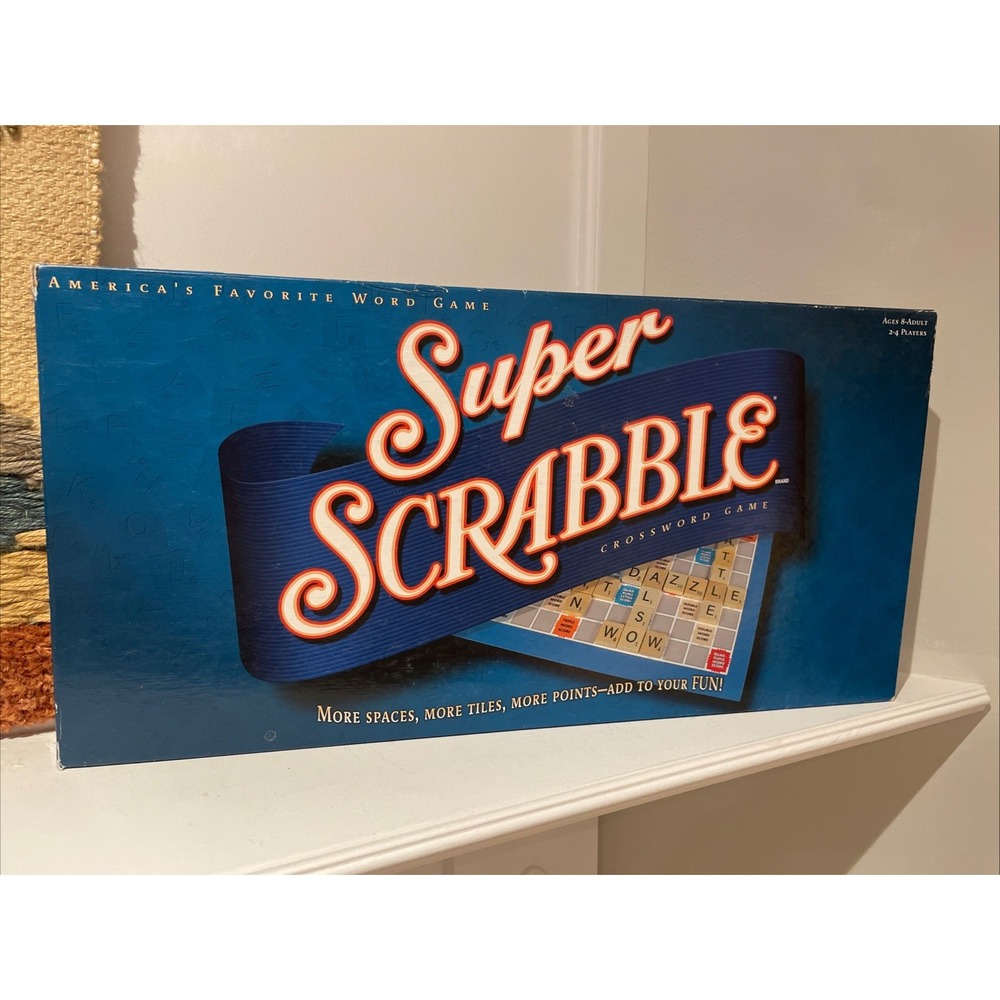 Super Scrabble Board Game by Hasbro - 2004 - 100% Complete with All 200 Tiles!